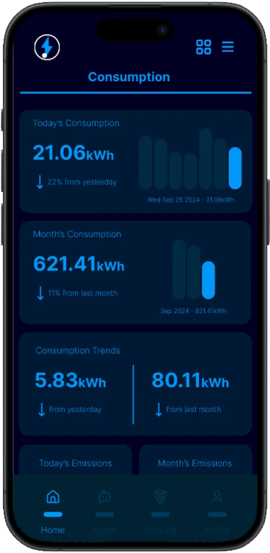 energy consumption visualizations screens